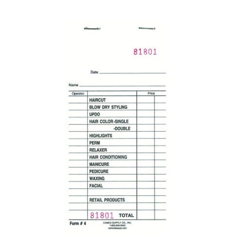 CAMEO CHECK PAD RECEIPT BOOK FORM #4