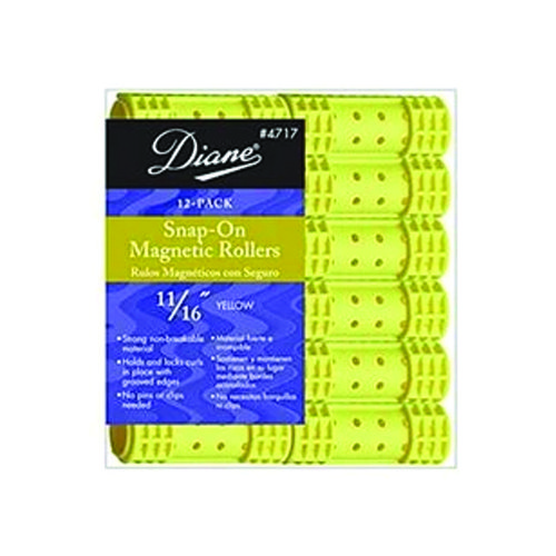 DIANE 4717 SNAP-ON MAGNETIC ROLLERS 11/16 YELLOW