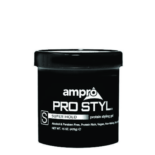 AMPRO PRO STYL GEL BLACK SUPER HOLD 15 OZ