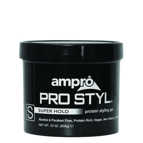 AMPRO PRO STYL GEL BLACK SUPER HOLD 32 OZ