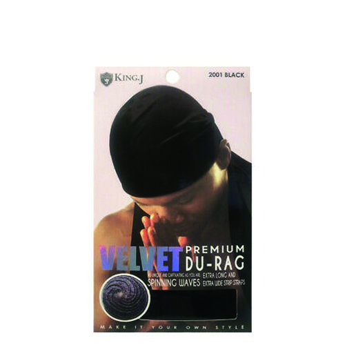 M&M 2001 VELVET PREMIUM DU-RAG FOR MEN - BLACK