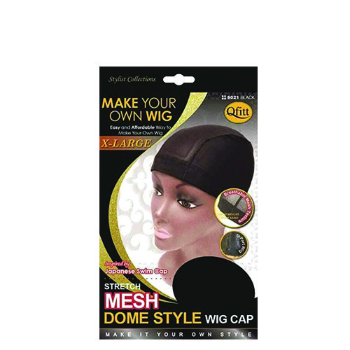 M&M 5021 STRETCH MESH DOME STYLE WIG CAP XLARGE - BLACK COLOR