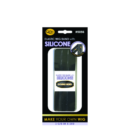 M&M 5056 SILICONE ELASTIC WIG BAND 1 1/8" X 1YD BLACK