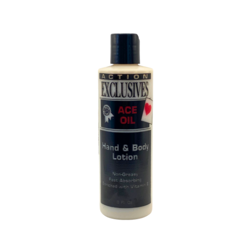 ACTION EXCLUSIVES HAND AND BODY LOTION 8 OZ.