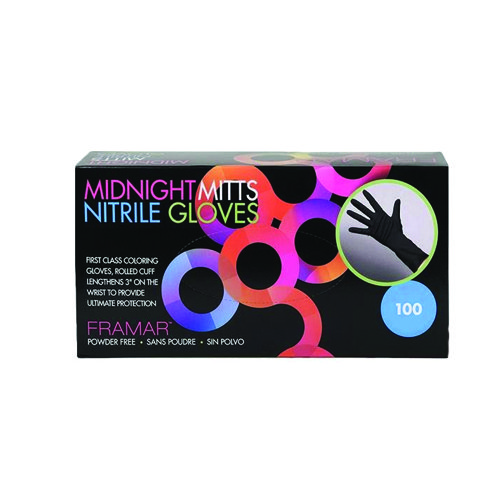 FRAMAR MIDNIGHT MITTS NITRILE GLOVE LARGE 100PC