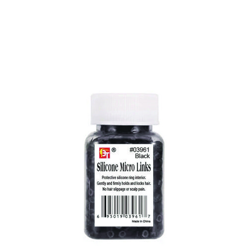 BEAUTY TOWN 3961 SILICON MICRO LINK 500 PCS BLACK