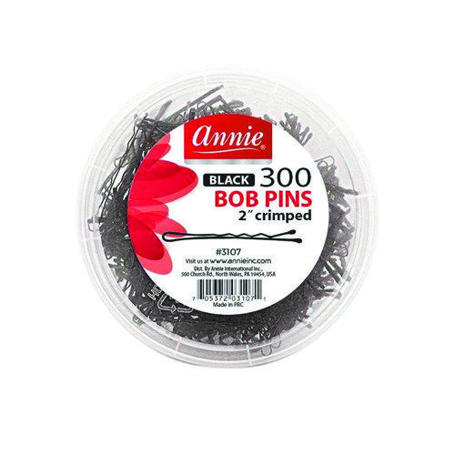 ANNIE 3107 BOB PINS 2" BLACK 300 PK