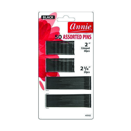 ANNIE 3102 BOB PINS ASST 2" & 2 3/4" BLACK 50PK