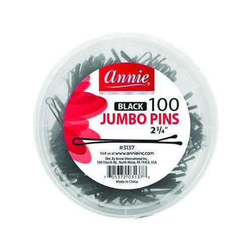 ANNIE 3327 JUMBO HAIR PINS 3" BLACK 32PK