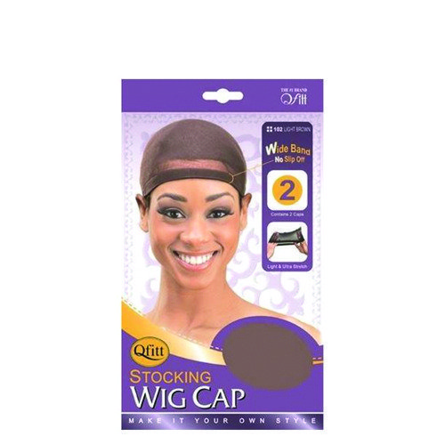 M&M 102 STOCKING WIG CAP 2PC L.BROWN