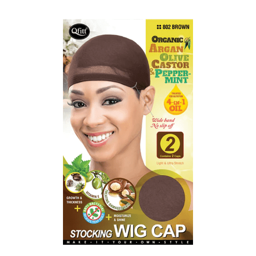 M&M 802 ORG STOCKING WIG CAP 2PC BROWN