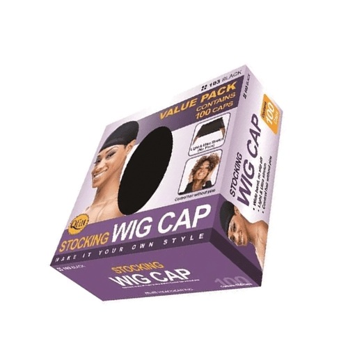 M&M 103 STOCKING WIG CAP 100PC BLACK