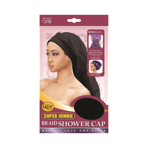 M&M 196 BRAID SHOWER CAP BLACK