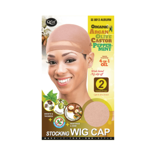 M&M 8013 ORGANIC STOCKING WIG CAP 2PC AUBURN