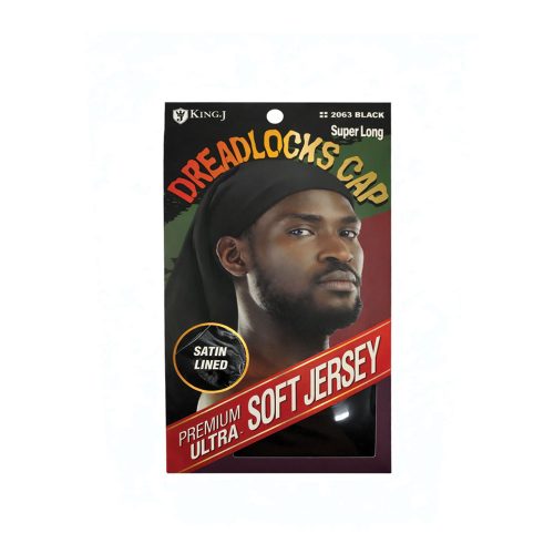 M&M 2063 DREADLOCK CAP SOFT JERSEY SUPER LONG BLACK